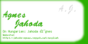 agnes jahoda business card
